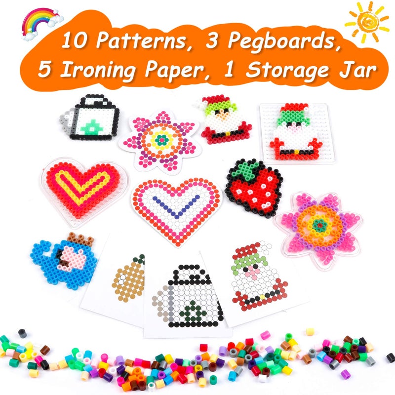 Inscraft 23,000 pcs Fuse Beads Kit for Kids Crafts, 30 Colors Iron Beads Set with 3 Pegboards, 5 Ironing Paper, 10 Patterns, Gifts for Birthday Christmas, Multicolor 5mm Melty Beads Bulk Refill Kit by Inscraft - Image 4